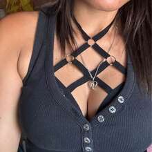 1 件内衣性感吊带腰带吊带胸罩镂空打底夜总会汗衫套装新款乳头链身体链性感内衣配饰性感内衣配饰、万圣节、圣诞节、情人节、约会、派对、约会