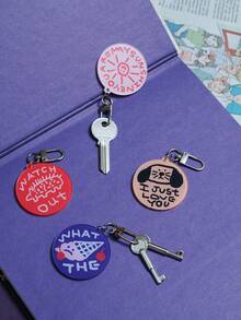 Joivida 6pcs Illustration Doodle Letter Puppy Design Acrylic Keychain Earphone Case Pendant Gifts Valentine's Day Car Accessories Bag Charm School Cartoon Cute Goth Y2k - Multicolor - View 1