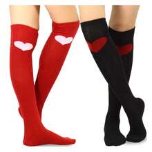 Women's Valentine's Day Knee High Socks - 2 Pair Pack Cotton - Seperti Gambar 683 - View 2