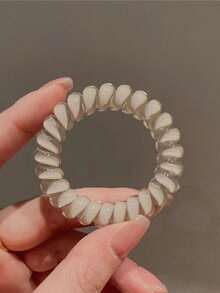 Fashionable New Jelly Color Cute Spiral Hair Ties, Popular Women Ponytail Elastic Hair Accessories ,Ponytail Holders ,Hair Elastics ,Hair Rubber Bands ,Scrunchies ,Hair Rope