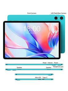Teclast P30 Tablet Allwinner T606 8-Core 1.8GHz/ 4GBRAM/128GB ROM/10.1inch 1280*800iPS/WIFI/6000mAh/Type-C/5MP+2MP Camera/Android 14)Limited Time Offer Free Ramdom Color Leather Case