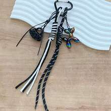 Accesorio para bolso, colgante DIY de bolso con hebilla en forma de corazón y cuerda trenzada