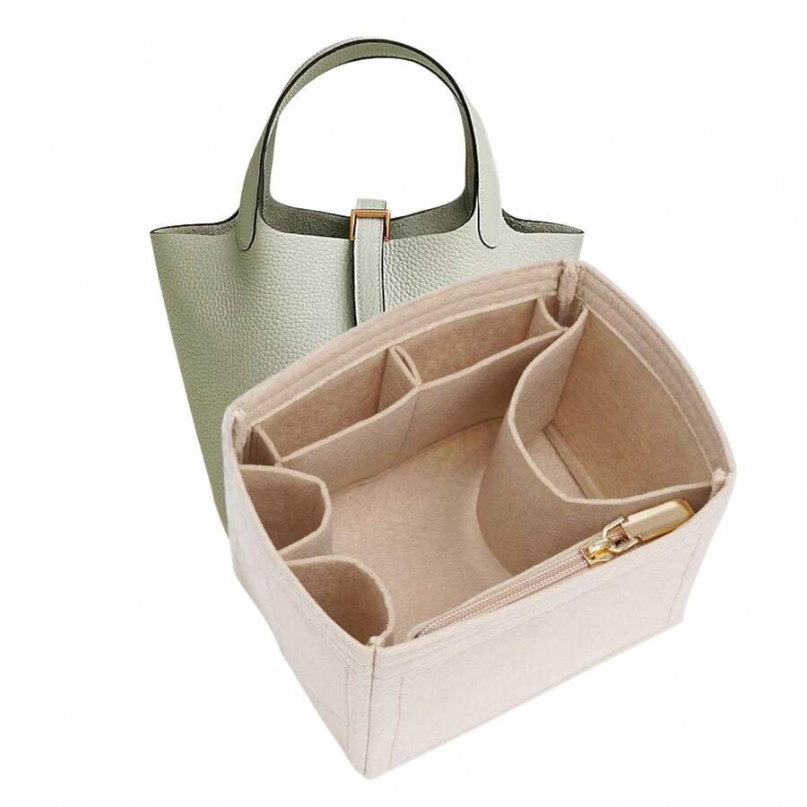 Felt Purse Organizer Inserts For Picotin 22 18Inserts HandBag Inner Bag Organizer High Quality Large Capacity Inner Bag (BEIGE) - Beige - View 1
