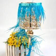 1M 8-10cm White Black Peacock Blue Ostrich Feather Trim - 3 Colors Artificial Feathers For DIY Crafts, Costumes, Wedding & Party Decorations