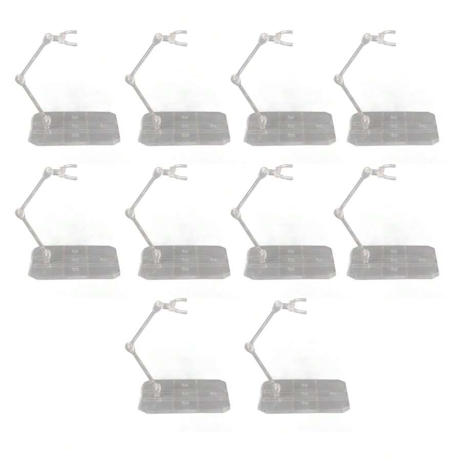 10 Sets Action Figure Stand Transparent Acrylic Anime Figure Display Stand Support Holder Base - Blanco - Ver 1
