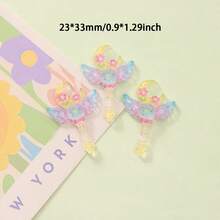 10/20/30件冰透明精致闪亮皇冠星星魔法棒DIY发夹手机壳鞋扣树脂饰品配件 - 彩色 - 查看 9