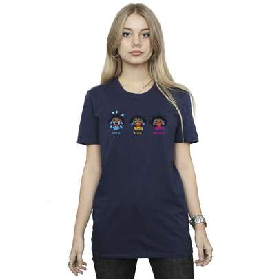 Disney Womens/Ladies Encanto Triste Feliz Enojada Cotton Boyfriend TShirt (Navy Blue)