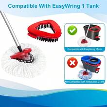 O Cedar 8 Pack Spin Mop RinseClean 2 System, Microfiber Reusable Mop Refills, 6 Mop Heads+ 1 Mop Base And 1 Scrub Brush Combo Set - trắng - Xem 3