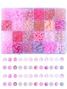 6mm Glass Beads Kit, Round Glass Beads Kit For Jewelry Making, Beads Ideal For Beginners, DIY Arts Crafts, DIY Craft Beads, Best For Friendship