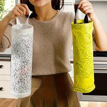 3pcs Kitchen Wall Mounted Storage Bag, Grocery Bag Holder, Mesh Hanging Storage Bag Dispenser, Foldable Garbage Bag Organizer, High-Capacity Shopping Bag Sorting Hanging Bag