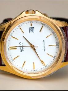 Casio Women's Wrist Watch, Dress Series, Fashion Minimalist Casual Business Analog Quartz, Date Display, Water Resistant, Genuine Leather Strap, Korean/Japanese Style, White Dial, Model MTP-1183Q-7A - White - View 6