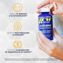 Suplemento de dopamina | MVPCARE Mejora la concentración mental y la energía 650 mg 60 cápsulas | Contiene L-tirosina para favorecer la concentración y la energía mental, mejorando el estado de alerta mental | Adecuado para estudiantes y profesionales - Otros - Ver 3