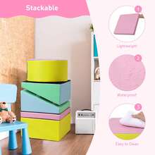5PCS Toddler Foam Climbing Blocks Set,Indoor Climb & Crawl Activity Playset,Toddlers Climbing Foam Shape Toy,Gym Equipment,Promotes Physical Development - Multicolor 1 - Ver 4