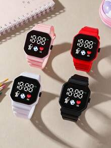 1pc Fashion LED Children's Electronic Watch With Time & Date Display, Suitable For Teenagers, Ideal Gift For Kids, Suitable For Daily, School, Sports - Multicolor - View 4