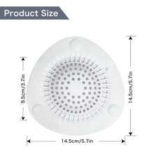 Silicone Hair Drain Catcher Cover, Effective Hair Stopper Strainer For Shower Bathtub Drain & Sink, Anti-Clog Protector With Strong Suction Cups, Easy To Clean Reusable Drain Guard For Bathroom Kitchen Home - trắng - Xem 5