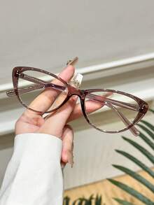 1个猫眼妆工具，纯色TPR（热塑性橡胶）材质，无度数眼镜（不含眼镜盒） - 藕粉色 - 查看 3