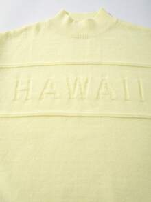 Suéter unissex casual folgado com estampa de letras em tricô, gola redonda, manga longa e ombros caídos, em cores sólidas, ideal para primavera, outono e inverno.