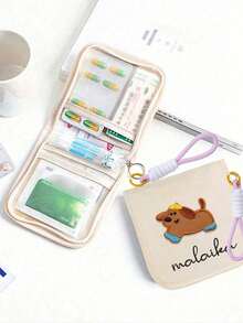 Portable Medicine Bag With Customizable Name, Cute Animal Embroidered Stickers, Includes Braided String, Compact Pill Organizer And First Aid Bag, Travel-Friendly Medicine Storage For Daily/Outdoor/Travel, Essential Medical Accessory For Health-Conscious And On-The-Go Users, Multi-Functional Fabric Small Medicine Bag - Multicolor - View 2