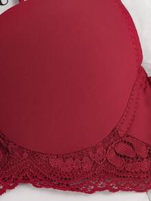 Pack x4 Brasieres Push-Up 3/4 Copa - Ajuste de 3 Niveles, Tirantes Regulables con Lazo, Colores Sólidos Elegantes - Lencería Diaria Cómoda,Nude, Negro, Blanco, Morado - Negro+Blanco+Desnudo+Burdeos - Ver 8