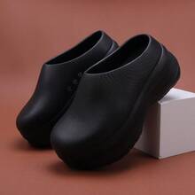 8cm Thick Sole Unisex Clogs, Lightweight Non-Slip Elevated Chef Shoes, Closed Toe Mule Slippers For Kitchen, Hospital, Nurse