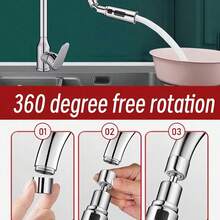 1 Apărătoare antistropi pentru robinet de bucătărie cu articulație universală și duză retractabilă, potrivită pentru chiuvete și duze înlocuibile rapid, fabricată din materiale plastice și alamă