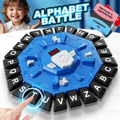 Alphabet Learning Game For Kids Ages 3+ - Interactive Letter Board Toy With ABC Blocks, Red & Blue Educational Family Fun, Strategy Game For Language Skills & Cognitive Development, Family Board Game | Playful Design | Engaging Game Play, Alphabet Toy|Christmas Birthday ThanksGiving Back To School Easter Holiday Children's Day Easter NewYear Gift For Boys Girls