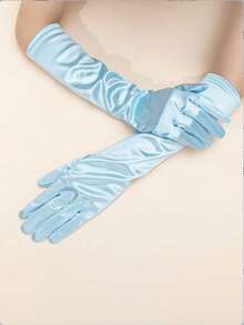 1 Đôi Găng tay dài không ngón bằng vải satin dành cho nữ, thích hợp cho váy dạ hội, váy cưới, chống nắng - Nhiều màu - Xem 18
