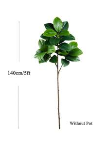74-140cm Large Artificial Ficus Tree Tropical Fiddle Fig Tree Plants Plastic Fig Tree Branch Real Touch Green Magnolia Leaves For Home Garden Office Kitchen Decor Without 1pc