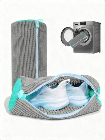 1 件 360° 洗衣机鞋袋，适用于所有类型的鞋子 - 防变形、可机洗、风干、保护性洗衣袋，内含丰富的羊毛，非常适合运动鞋和休闲鞋，