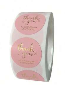 500 etiquetas adhesivas de "Gracias por apoyar mi pequeño negocio" para decoración de regalos de Navidad, papelería de negocios - Rosa - Ver 3