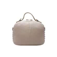 Women's Mini Bag In Genuine Leather With Studs – Urban Chic Design, Adjustable Shoulder Strap, Made In Italy - Nero - View 4