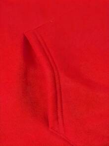 1pc Printed  European And American Casual Sports Comfortable Loose Polyester Panda Series Hooded Sweatshirt - Red - View 4