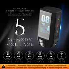 XNET Thunder370 无绳纹身笔（1支装），可调节设置，1600mAh 可充电电池，彩色屏幕，2-4.2mm 笔尖 - 时尚黑色设计，适合纹身师和初学者，纹身师必备 - 黑色 - 查看 4