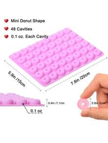 48 Cavity Mini Donut Shapes Silicone Mold DIY Soap Candle Making Supplies - Blue - View 3