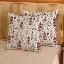 2 件装圣诞枕套，圣诞装饰，亚麻枕套，几何红色，圣诞树靠垫套，冬季小屋节日装饰，沙发抱枕套（16 英寸 x 16 英寸，18 英寸 x 18 英寸，20 英寸 x 20 英寸） - 紅色 - 查看 6