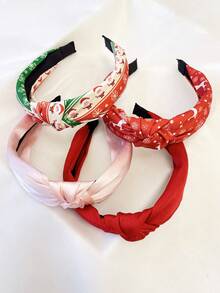 4pcs/Set Women's Snowflake, Santa Claus, Reindeer Fabric Headbands, Sweet Party Headpieces Suitable For Daily Wear And Christmas ,Beauty
