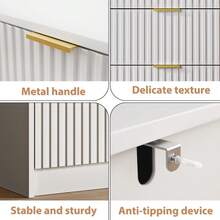 BVFUKA 5 Drawer Dresser For Bedroom, Tall Dresser Chest Of Drawers With Gold Handles, 32 Inch Wide Nightstand With For Bedroom, Living Rooms, Offices, And Entryways, White - 白色 - 查看 5