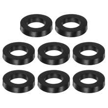 8 Black Rubber Gaskets 19mm OD 11mm ID, 3mm Thick Neoprene Round Vibration Damping Pads, Isolation Pads, Rubber Washers - Black - View 1