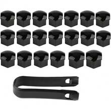 2Set (21pcs/Set) 17mm Black Gloss Alloy Wheel Nut Bolt Covers Caps Universal Set For Any Car - Black - View 4