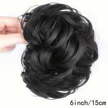 Pieza postiza para moño desordenado de mujer con pinza de agarre - Peinado de moño fácil de usar, color marrón oscuro/negro/sintético esponjoso, adecuado para fiestas, bodas y uso diario - No se necesitan herramientas, agrega volumen y estilo a tu cabello, perfecto para peinados de fiesta, rizos ondulados, mezcla sin costuras, accesorio de cabello elegante para peinado de novia, accesorios de cabello elegantes, pinzas de cabello de invierno