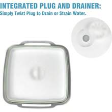 DdLUCK Dish Basin Collapsible With Drain Plug Carry Handles For 9L Large Capacity Washing Basin Collapsible Dish Tub For RV Sink Vegetable Fruit Food Sink Strainer Dish Washing Tub Gray - màu xanh lá - Xem 2