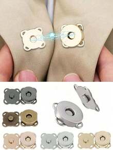 Hand-Sewn Plum Blossom Magnetic Buckle, Diy Concealed Magnetic Buckle For Luggage, Coats, And Bags, Invisible Mother-And-Child Magnetic Buttons, Magnetic Snaps, Invisible Metal Sewn Buttons, Lock Buckles. Suitable For Wallets, Bags, Clothing, Crafts, And Diy Accessories.