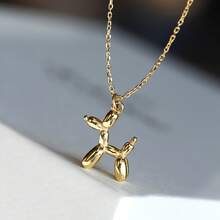 1 Piece Fashion New Minimalist Balloon Dog Pendant Necklace Versatile Birthday Party Commemorative Gift - Vàng - Xem 1