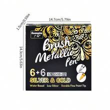 Set da 12 pezzi di pennarelli in metallo, con punte morbide e rigide, punta media, adatti per carta nera, creazione di biglietti, vetro, pittura su rocce, scrapbooking, album fai-da-te, ceramica