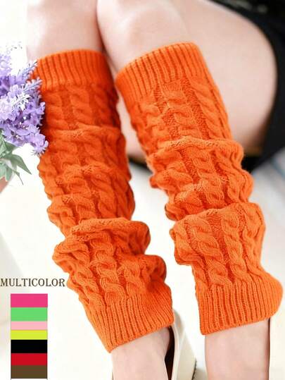Chunky Knit Leg Warmers | Slouchy Figure-Eight Cable Knit For Autumn & Winter | Boot Covers