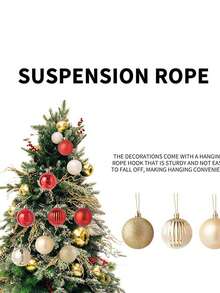 36 sets de boules de Noël en plastique, pendentifs simples de formes spéciales DIY. Ornements pour sapin de Noël, décorations de Noël, cadeaux de Noël, décoration de la maison, décoration de la pièce, hiver