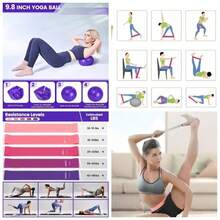Pilates Essentials Kit Women, 2025 New Better Me Pilates Kit, 13 Piece Home Pilatess Equipment, Home PilatesKit Women Better Me, Hip Exercise Band Yoga Ball Long Resistance Bands - Morado - Ver 1