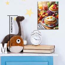 1pc, Vibrant Breakfast Feast Canvas Wall Art - Pancakes, Fried Eggs & Fresh Fruits Kitchen Dining Room Decor / Modern Culinary Print For Home - 彩色 - 查看 4