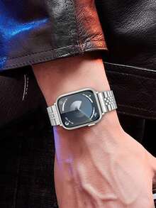 Huastonband 適用於 錶帶 38mm 40mm 41mm 42mm 44mm 45mm 49mm 46mm（不含手錶）銀色金屬錶帶 不鏽鋼可調節 男女通用 SE /S11/S10 /S9 /S8/ S7/ S6 /S5 /S4 系列相容錶帶 時尚優雅 適合年輕網紅 男友禮物 畢業禮物 夏季男女配飾 海灘不鏽鋼飾品 - 銀色 - 查看 8