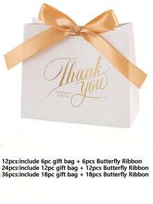36 pièces (comprenant 18 sacs-cadeaux et 18 rubans papillon) / 24 pièces (comprenant 12 sacs-cadeaux et 12 rubans papillon) / 12 pièces (comprenant 6 sacs-cadeaux et 6 rubans papillon) 6 pièces (comprenant 3 sacs-cadeaux et 3 rubans papillon) Sacs-cadeaux de remerciement